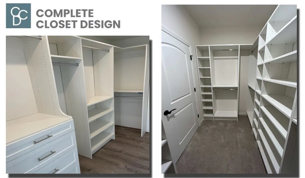 Clutter-free reach-in closet designs for small rooms in the house.