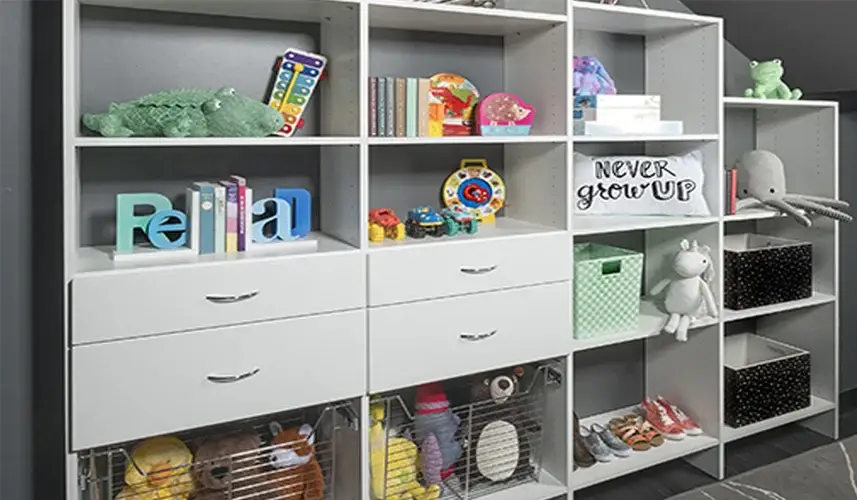 Custom shelf for toy storage solutions.